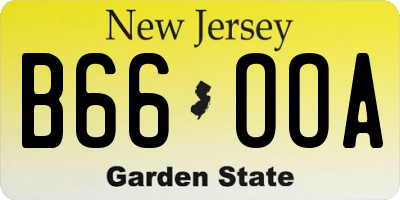 NJ license plate B66OOA