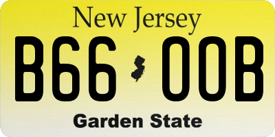 NJ license plate B66OOB