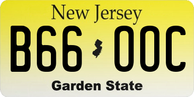 NJ license plate B66OOC