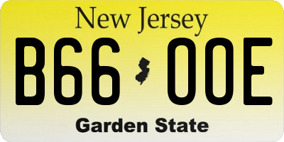 NJ license plate B66OOE