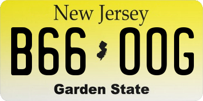 NJ license plate B66OOG