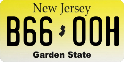 NJ license plate B66OOH