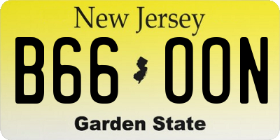 NJ license plate B66OON