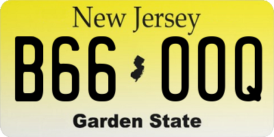 NJ license plate B66OOQ
