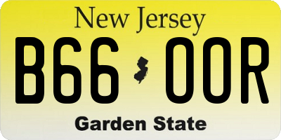 NJ license plate B66OOR