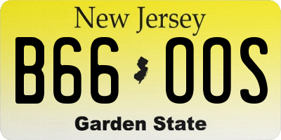 NJ license plate B66OOS
