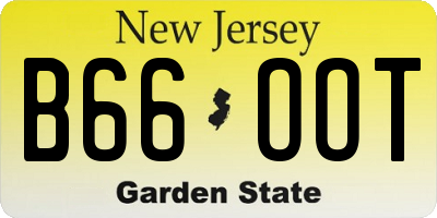 NJ license plate B66OOT