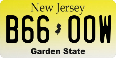NJ license plate B66OOW
