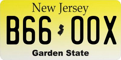 NJ license plate B66OOX