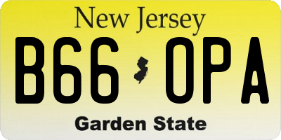 NJ license plate B66OPA