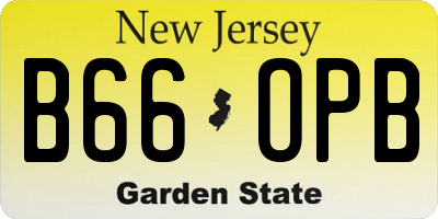 NJ license plate B66OPB