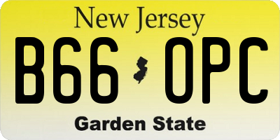 NJ license plate B66OPC