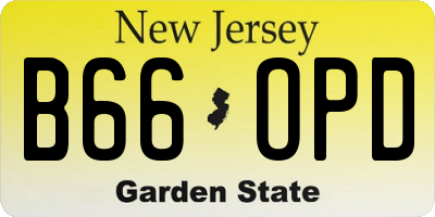 NJ license plate B66OPD