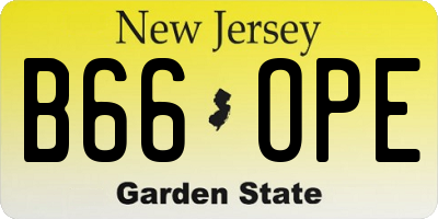 NJ license plate B66OPE