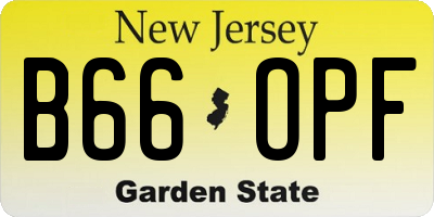 NJ license plate B66OPF