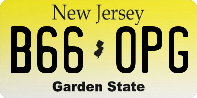 NJ license plate B66OPG