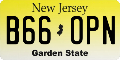 NJ license plate B66OPN