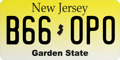 NJ license plate B66OPO