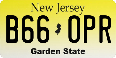 NJ license plate B66OPR