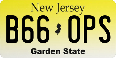 NJ license plate B66OPS