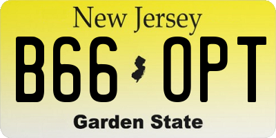 NJ license plate B66OPT