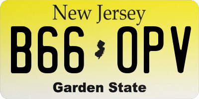 NJ license plate B66OPV