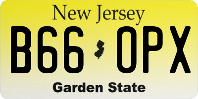 NJ license plate B66OPX