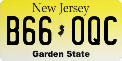 NJ license plate B66OQC
