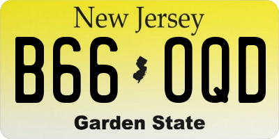 NJ license plate B66OQD