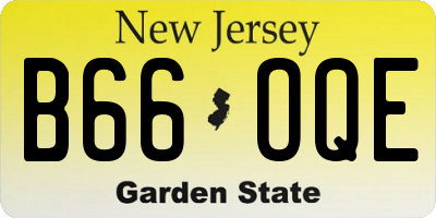 NJ license plate B66OQE