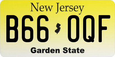 NJ license plate B66OQF