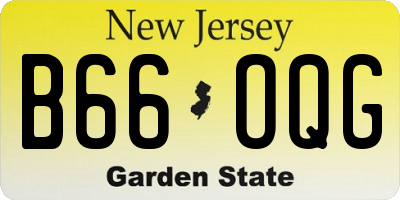 NJ license plate B66OQG