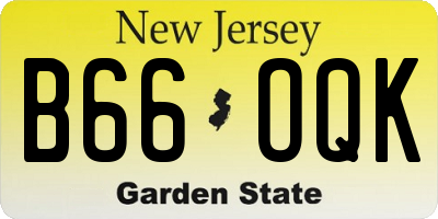 NJ license plate B66OQK