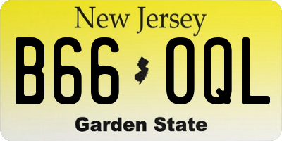 NJ license plate B66OQL
