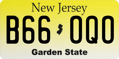 NJ license plate B66OQO
