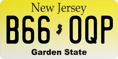 NJ license plate B66OQP