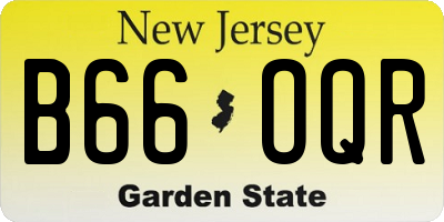 NJ license plate B66OQR