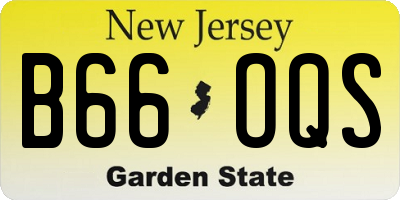 NJ license plate B66OQS