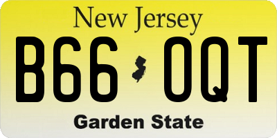 NJ license plate B66OQT