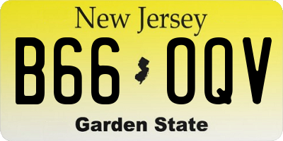 NJ license plate B66OQV