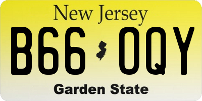 NJ license plate B66OQY
