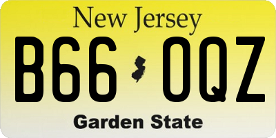 NJ license plate B66OQZ
