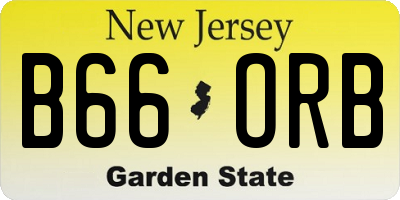 NJ license plate B66ORB