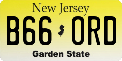 NJ license plate B66ORD