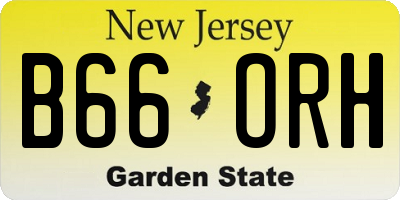 NJ license plate B66ORH
