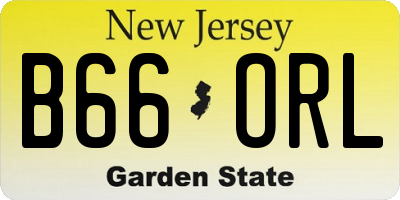 NJ license plate B66ORL