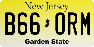 NJ license plate B66ORM