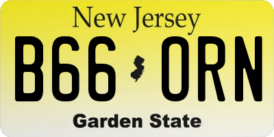 NJ license plate B66ORN