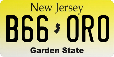 NJ license plate B66ORO