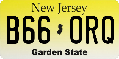 NJ license plate B66ORQ